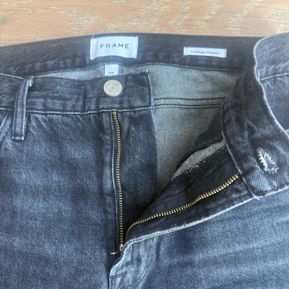 FRAME Le Baggy Palazzo Black Jeans - Picture 7 of 9